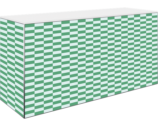 Art Series Food Station Counter - Retro Green - White Top - 60 x 180 x 90cm H